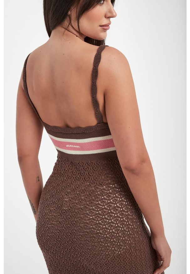 Ermanno Firenze - Sukienka ażurowa midi ERMANNO FIRENZE. Wzór: ażurowy. Długość: midi