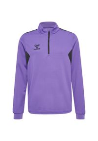 Dziecięca bluza dresowa z półzamkiem Hummel Authentic. Kolor: fioletowy. Materiał: dresówka
