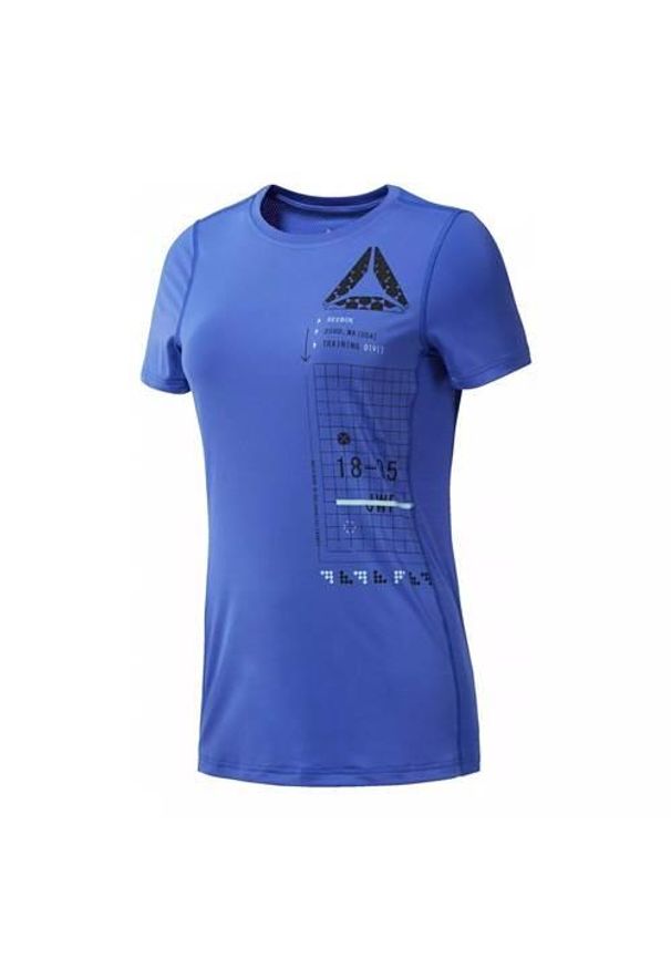 Koszulka sportowa damska Reebok Activchill Graphic Tee. Kolor: niebieski. Długość rękawa: krótki rękaw. Długość: krótkie