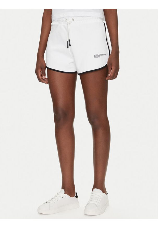 Karl Lagerfeld - KARL LAGERFELD Szorty sportowe A2W10095 Biały Regular Fit. Kolor: biały. Materiał: bawełna