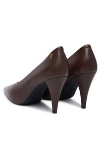 TOMMY HILFIGER - Tommy Hilfiger Czółenka Th Smooth Leather Pump FW0FW08960 Brązowy. Kolor: brązowy. Materiał: skóra #5