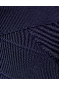 HERVE LEGER - Granatowa sukienka mini. Kolor: niebieski. Materiał: materiał. Styl: klasyczny. Długość: mini #4