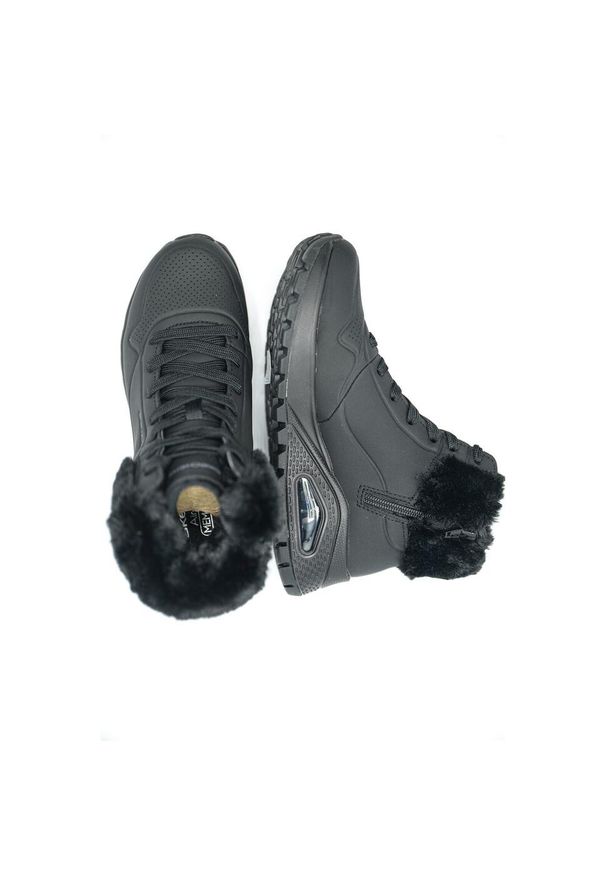 skechers - Buty do chodzenia damskie Skechers Uno Rugged Fall Air. Wysokość cholewki: za kostkę. Zapięcie: sznurówki. Kolor: czarny. Materiał: materiał, syntetyk. Szerokość cholewki: normalna. Sport: turystyka piesza