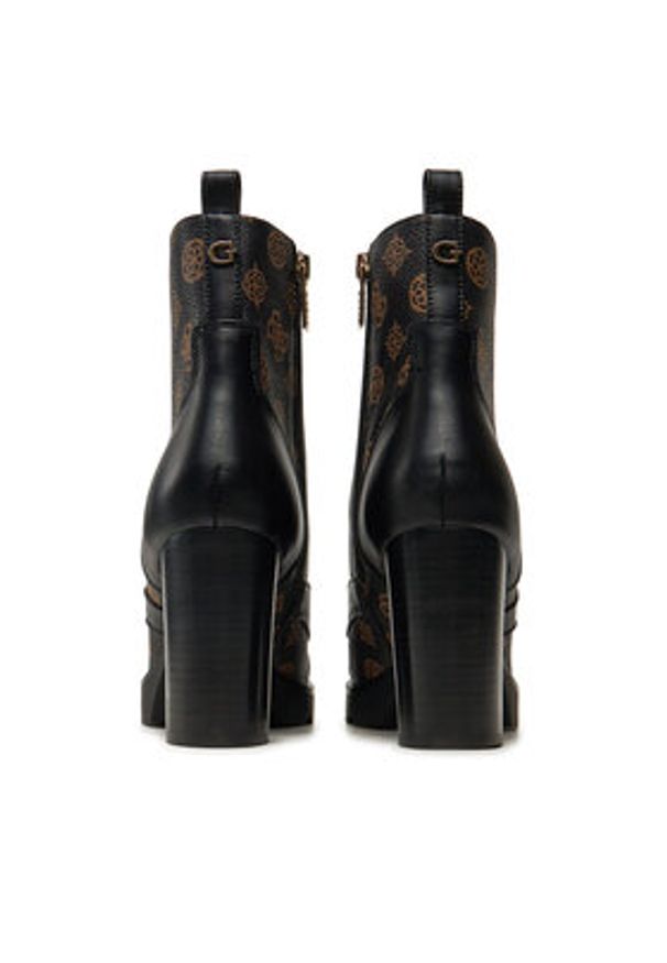Guess Botki FL8NYD FAL10 Czarny. Kolor: czarny. Materiał: skóra