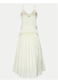 TwinSet - TWINSET Sukienka letnia 241TT2080 Biały Regular Fit. Kolor: biały. Materiał: bawełna. Sezon: lato