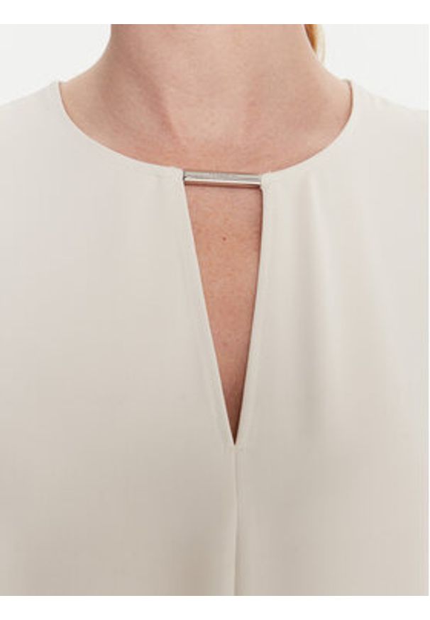 Calvin Klein Bluzka LV044C196G Écru Regular Fit. Materiał: syntetyk