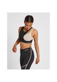 Damski biustonosz sportowy Hummel MT Riga. Kolor: czarny, beżowy, wielokolorowy. Sport: joga i pilates, fitness #1