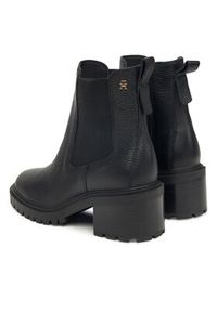 TOMMY HILFIGER - Tommy Hilfiger Botki Th Leather Chelsea Cleated Heel FW0FW08774 Czarny. Kolor: czarny. Materiał: skóra