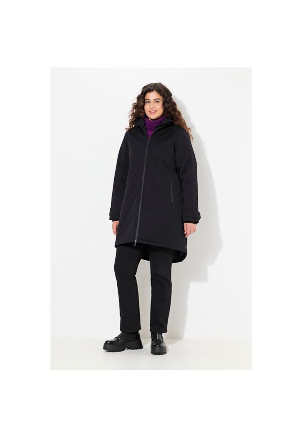 ULLA POPKEN - Damskie Kurtka funkcyjna HYPRAR wodoodporna dwukierunkowy zamek błyskawiczny. Kolekcja: plus size. Kolor: czarny. Materiał: poliester, materiał. Sport: turystyka piesza