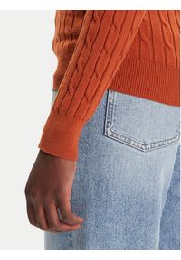 GANT - Gant Sweter 4800100 Brązowy Slim Fit. Kolor: brązowy. Materiał: bawełna