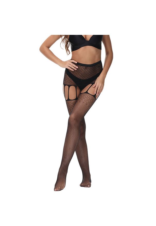 Intica - Pończochy z pasem o wysokim komforcie noszenia na romantyczny wieczór Hermia. Kolor: czarny. Materiał: materiał. Długość: długie