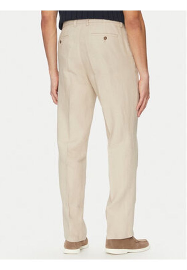 MICHAEL Michael Kors Chinosy CS5304BBEY Beżowy Straight Fit. Kolor: beżowy. Materiał: len