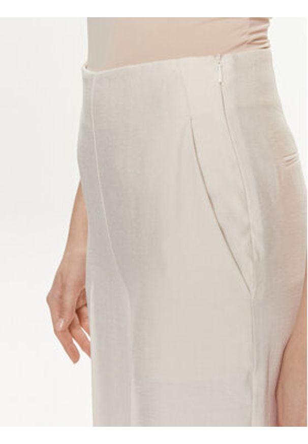 United Colors of Benetton - United Colors Of Benetton Spodnie materiałowe 4YFWDF05P Écru Regular Fit. Materiał: wiskoza