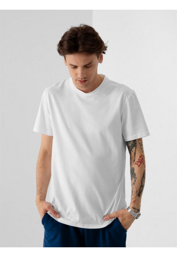outhorn - T-shirt z nadrukiem męski. Materiał: bawełna, materiał. Wzór: nadruk. Styl: sportowy