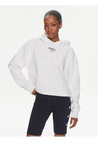 Tommy Jeans Bluza Essential Logo DW0DW17797 Biały Relaxed Fit. Kolor: biały. Materiał: bawełna