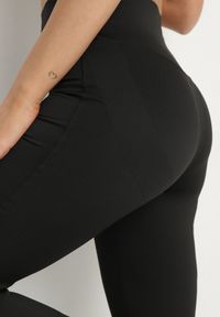 Born2be - Czarne Spodnie Legginsy Typu Dzwony z Wysokim Stanem Melonell. Stan: podwyższony. Kolor: czarny #5
