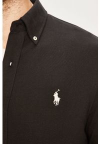 Polo Ralph Lauren - Koszula 710654408008. Typ kołnierza: polo. Kolor: czarny. Materiał: dzianina #4