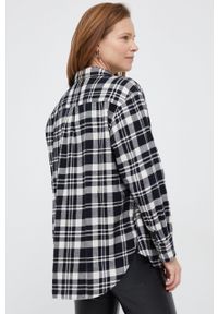 GAP koszula bawełniana damska kolor czarny relaxed z kołnierzykiem klasycznym. Typ kołnierza: kołnierzyk klasyczny. Kolor: czarny. Materiał: bawełna. Styl: klasyczny #5