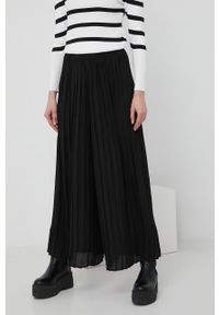 JDY spodnie damskie kolor czarny szerokie high waist. Stan: podwyższony. Kolor: czarny. Materiał: tkanina