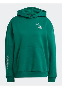 Adidas - adidas Bluza Scribble Embroidery IJ8738 Zielony Loose Fit. Kolor: zielony. Materiał: bawełna
