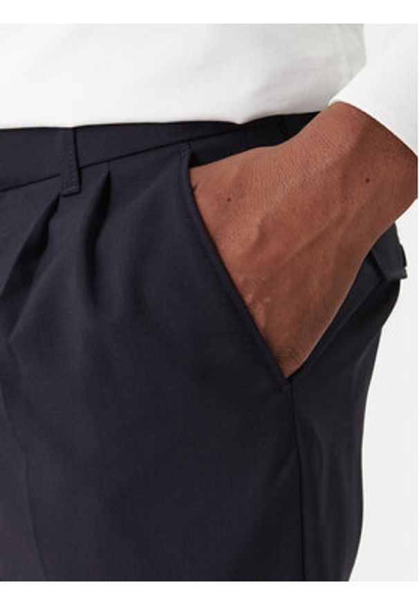 BOSS Spodnie materiałowe C-Perin-DPL 50545822 Granatowy Tapered Fit. Kolor: niebieski. Materiał: wełna