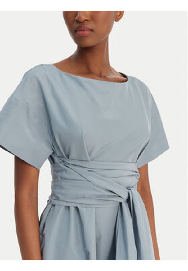 Weekend Max Mara Sukienka codzienna Pioppo 2615221152 Błękitny Regular Fit. Okazja: na co dzień. Kolor: niebieski. Materiał: bawełna. Typ sukienki: proste. Styl: casual