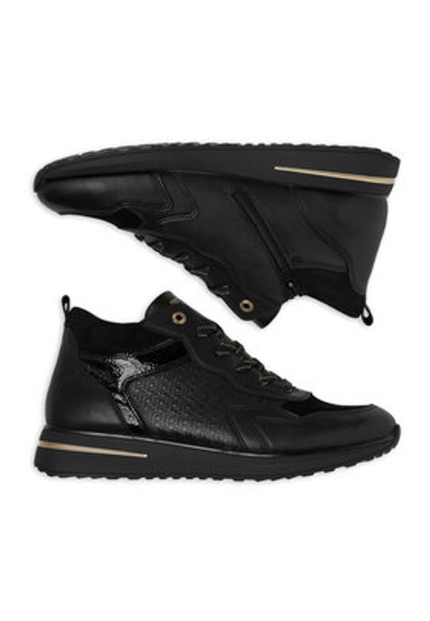 Remonte Sneakersy D1G71-00 Czarny. Kolor: czarny. Materiał: skóra