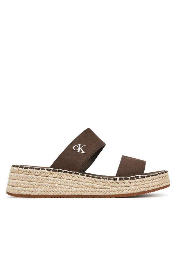 Calvin Klein Jeans Espadryle Sporty Rope Mg Lth Webbing YW0YW01704 Brązowy. Kolor: brązowy. Materiał: materiał. Styl: sportowy