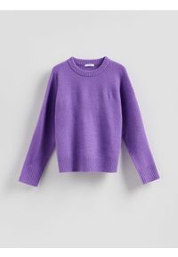 Reserved - Sweter z obniżoną linią ramion - fioletowy. Kolor: fioletowy. Materiał: dzianina, wełna #1