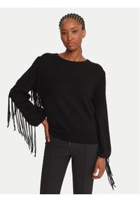 Marella Sweter Falco 2525366281000 Czarny Regular Fit. Kolor: czarny. Materiał: wiskoza