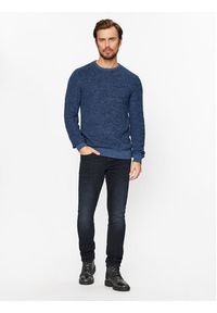 Blend Sweter 20716115 Granatowy Regular Fit. Kolor: niebieski. Materiał: bawełna