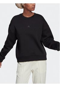 Adidas - adidas Bluza ALL SZN Fleece Sweatshirt HJ7995 Czarny Loose Fit. Kolor: czarny. Materiał: bawełna #5