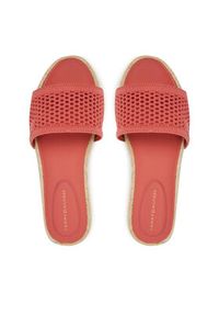TOMMY HILFIGER - Tommy Hilfiger Espadryle Knit Mesh Espadrille Flat Sandal FW0FW08744 Koralowy. Kolor: pomarańczowy. Materiał: materiał #4