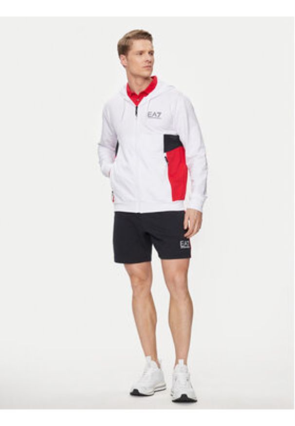 EA7 Emporio Armani Bluza 3DPM15 PJLIZ 1100 Biały Regular Fit. Kolor: biały. Materiał: syntetyk, bawełna