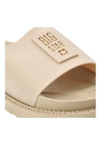 Big-Star - Beżowe Klapki Big Star Wygodne Wsuwane Obuwie Damskie. Okazja: na plażę, na co dzień. Kolor: beżowy. Materiał: materiał. Sezon: lato. Styl: casual, sportowy #7