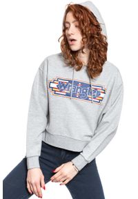 Wrangler - WRANGLER GEO HOODIE DAMSKA BLUZA Z KAPTUREM MID GREY MEL W6N3HPX37. Typ kołnierza: kaptur #5