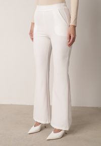 Born2be - Biały Komplet Garniturowy Marynarka z Wiązanym Paskiem i Spodnie Falloria. Kolor: biały #2