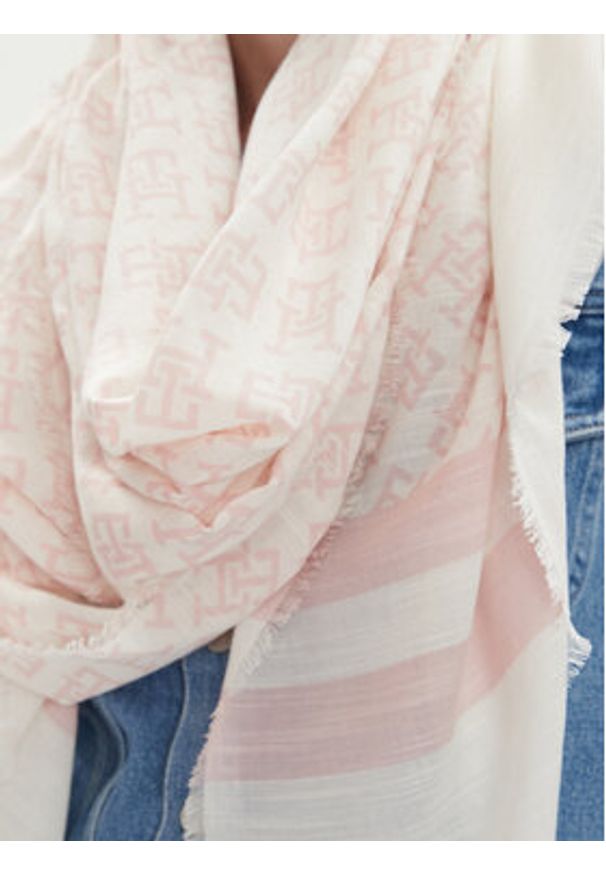 TOMMY HILFIGER - Tommy Hilfiger Szal Beach Summer Mono Scarf AW0AW16030 Écru. Materiał: materiał