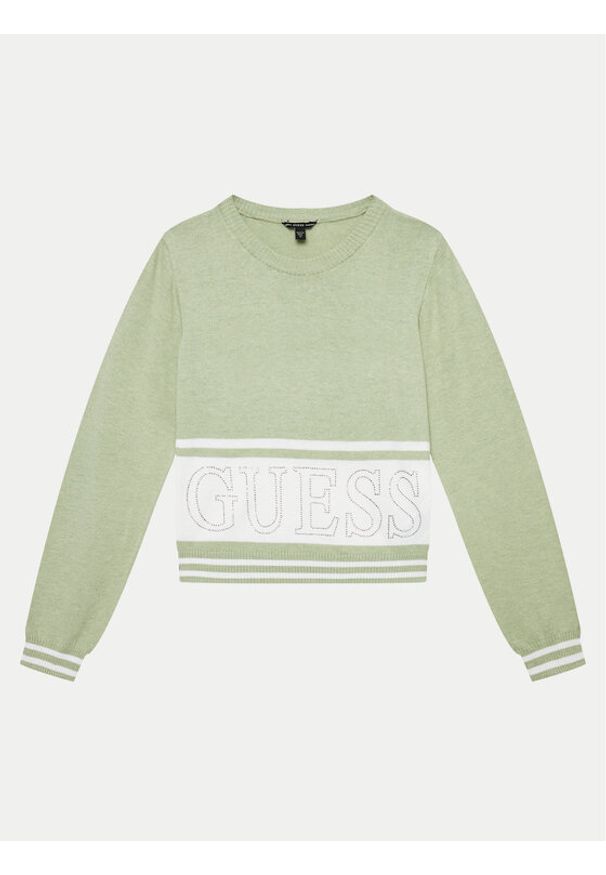 Guess Sweter J4YR01 Z3GW0 Zielony Regular Fit. Kolor: zielony. Materiał: bawełna