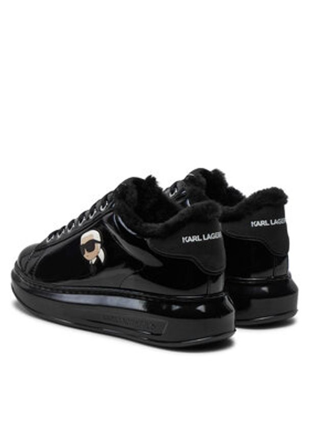 Karl Lagerfeld - KARL LAGERFELD Sneakersy KL62531S Czarny. Kolor: czarny. Materiał: lakier, skóra