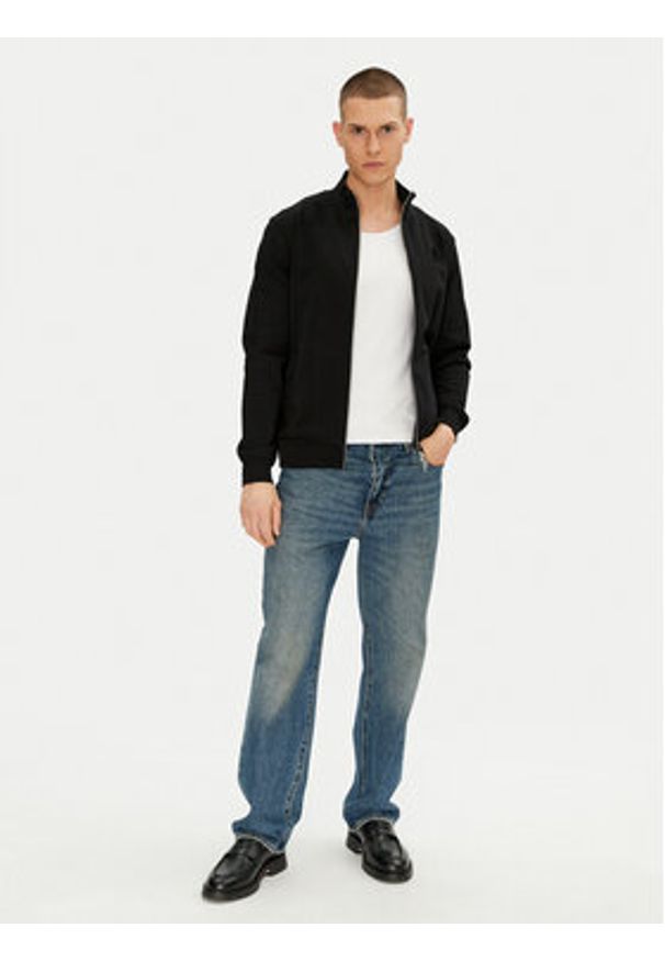 Karl Lagerfeld - KARL LAGERFELD Bluza 705750 500900 Czarny Regular Fit. Typ kołnierza: dekolt w karo. Kolor: czarny. Materiał: bawełna
