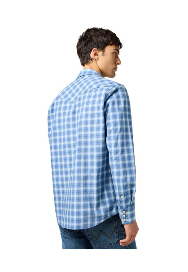 Wrangler - MESKA KOSZULA WRANGLER WESTERN SHIRT BLUE 112362764