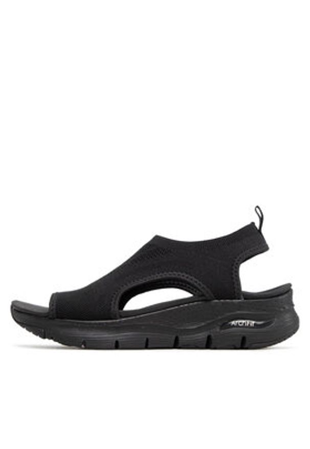 skechers - Skechers Sandały City Catch 119236/BBK Czarny. Kolor: czarny. Materiał: materiał