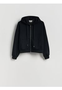 Reserved - Oversizowa bluza - czarny. Kolor: czarny. Materiał: dzianina. Wzór: gładki #1