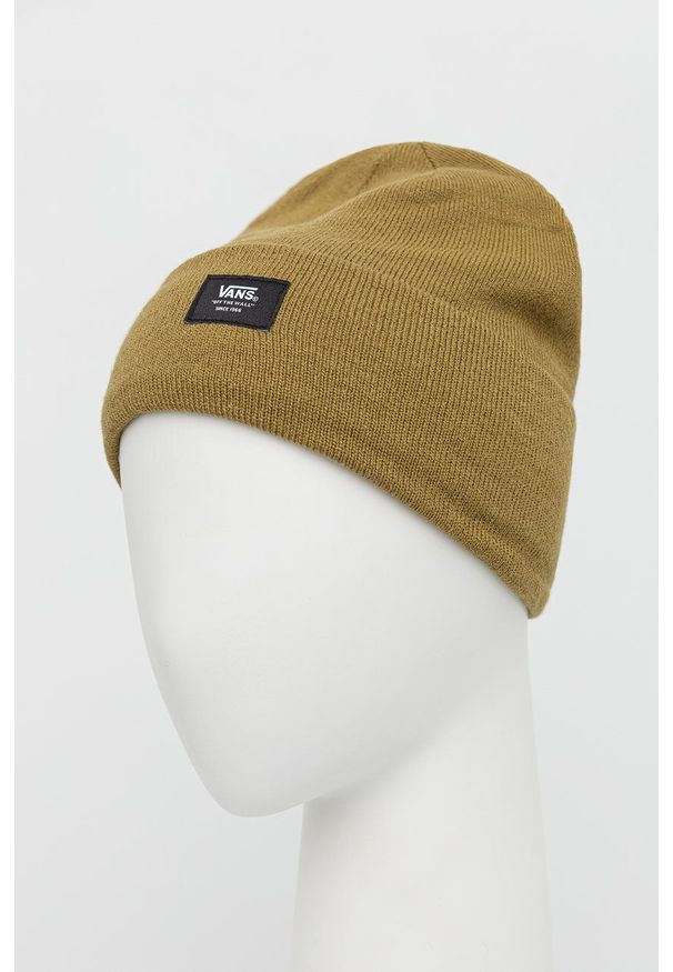Vans - Czapka. Kolor: zielony. Materiał: dzianina, materiał
