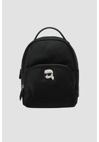 Karl Lagerfeld - KARL LAGERFELD Czarny damski plecak Ikon Nylon Sm. Kolor: czarny. Materiał: nylon