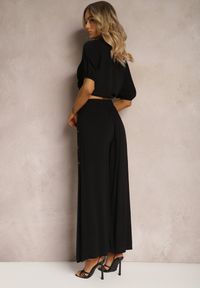 Renee - Czarny Komplet z Bawełny w Stylu Utility Koszula i Szerokie Spodnie Veola. Kolor: czarny. Materiał: bawełna #2