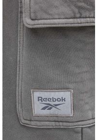 Reebok Classic spodnie dresowe kolor szary gładkie. Kolor: szary. Materiał: dresówka. Wzór: gładki #2