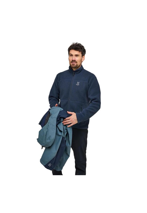 Haglöfs - Bluza polarowa męska Mossa Pile Jacket. Kolor: niebieski. Materiał: polar