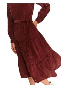 TOP SECRET - Sztruksowa sukienka koszulowa. Kolor: fioletowy. Materiał: sztruks. Długość rękawa: długi rękaw. Sezon: zima. Typ sukienki: koszulowe #5
